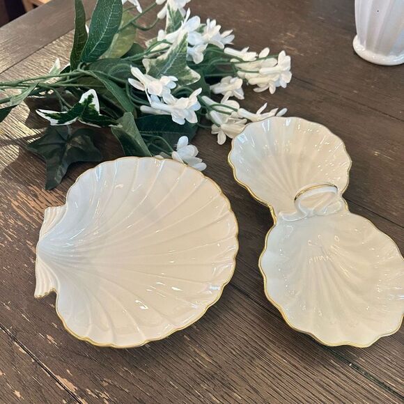Lenox Vintage 2-Piece Set: Shell Shaped Serving Plate & Candy server made in USA - Picture 7 of 7